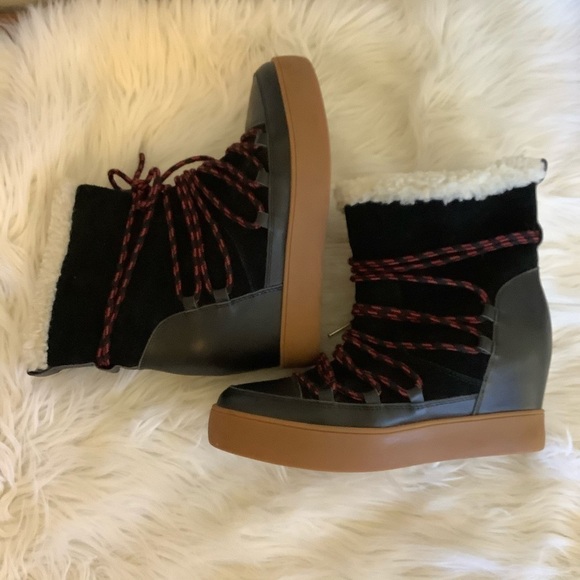 Anthropologie Shoe The Bear Trish Wedge Boots Sz-8 - Picture 3 of 7